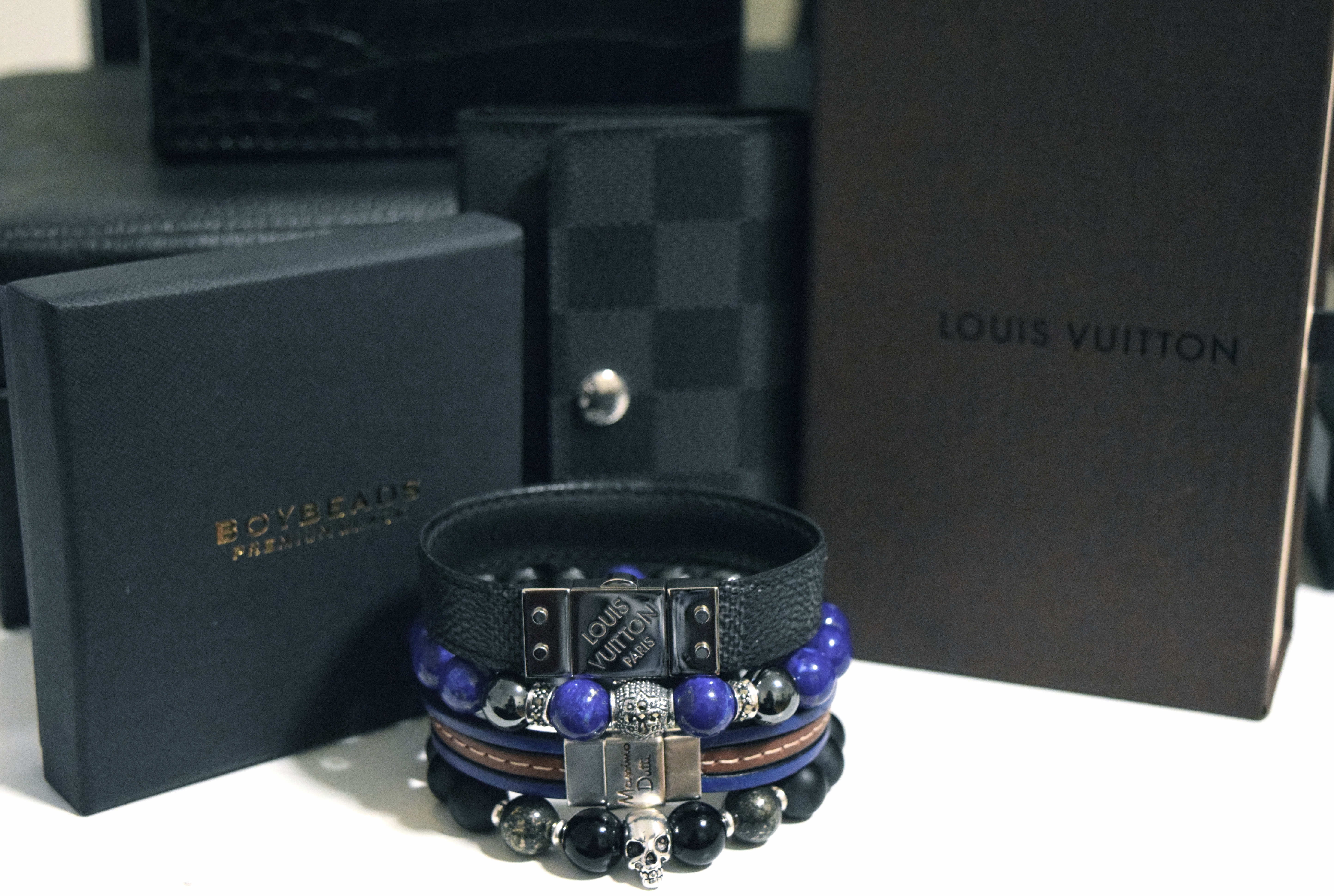 BOYBEADS, Massimo Dutti, Louis Vuitton Damier Graphite Bracelet